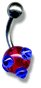 Acrylic Mace Belly Bar 8mm red blue combination