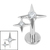 Titanium Internally Threaded Labrets 1.2mm - Titanium Double Jewelled Guiding Star - SKU 72901