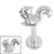 Titanium Internally Threaded Labrets 1.2mm - Titanium Jewelled Mr Nuts - SKU 72918