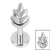 Titanium Internally Threaded Labrets 1.2mm - Titanium Fern 1.2mm, 10mm / Mirror Polish / Mirror Polish Titanium - alternative image