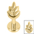 Titanium Internally Threaded Labrets 1.2mm - Titanium Fern 1.2mm, 7mm / Gold Titanium / Gold Titanium - alternative image