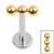 Titanium Internally Threaded Labrets 1.2mm - Titanium Asia Tri Ball - SKU 72959