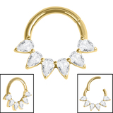 Titanium Encrusted Diadem Jewelled Hinged Ring - SKU 72977