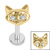 Titanium Internally Threaded Labrets 1.2mm - Titanium Jewelled Vixen - SKU 72991