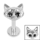 Titanium Internally Threaded Labrets 1.2mm - Titanium Jewelled Vixen Titanium / 1.2mm, 5mm / Jet Black