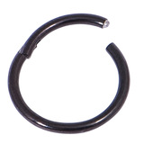Black Titanium Hinged Segment Ring (Clicker) 1.2mm, 12mm