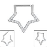 Titanium Jewelled Supernova Star Hinge Ring - SKU 73053