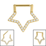 Titanium Jewelled Supernova Star Hinge Ring - SKU 73054