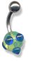Acrylic Mace Belly Bar 8mm green blue combination