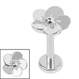 Titanium Internally Threaded Labrets 1.2mm - Steel Pansy Flower Surgical Steel / 1.2mm, 5mm / Titanium
