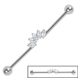 Titanium Internal Jewelled Marquise Sunrise Industrial - SKU 73120
