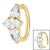 Steel Huggie Belly Clicker Ring - Leilani Marquise Trio - SKU 73123