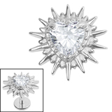 Titanium Internal Crown Barbed Heart - SKU 73126