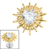 Titanium Internal Crown Barbed Heart - SKU 73127