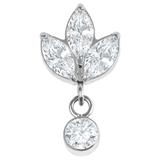 Titanium Internal Marquise Ivy Leaves Trio and Solitaire Top - SKU 73150
