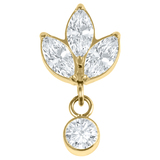 Titanium Internal Marquise Ivy Leaves Trio and Solitaire Top - SKU 73151