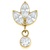 Titanium Internal Marquise Ivy Leaves Trio and Solitaire Top - SKU 73151