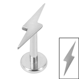 Titanium Internally Threaded Labrets 1.2mm - Titanium Thunderbolt 1.2mm, 9mm / Mirror Polish Titanium / Mirror Polish Titanium