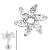 Titanium Internal Jewelled Catherine Wheel 1.2mm, Crystal Clear / Titanium