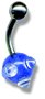 Acrylic Mace Belly Bar 8mm blue clear combination