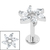 Titanium Internally Threaded Labrets 1.2mm - Titanium Jewelled Catherine Wheel - SKU 73204