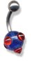Acrylic Mace Belly Bar 8mm blue red combination
