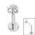 Titanium Threadless Labrets - Titanium (Bend-fit) Claw Set CZ Jewelled Star - SKU 73302