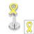 Titanium Internally Threaded Labrets 1.2mm - Titanium Awareness Ribbon - SKU 73348