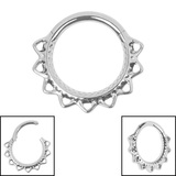 Titanium Filigree Lace Hinged Ring - SKU 73367