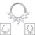 Titanium Etheral Jewelled Leaf Hinged Clicker Ring - SKU 73369