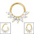 Titanium Etheral Jewelled Leaf Hinged Clicker Ring - SKU 73370