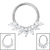 Titanium Etheral Jewelled Leaf Hinged Clicker Ring - SKU 73371
