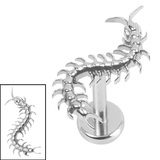 Titanium Internally Threaded Labrets 1.2mm - Titanium Centipede 1.2mm, 7mm / Mirror Polish / Mirror Polish Titanium