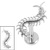Titanium Internally Threaded Labrets 1.2mm - Titanium Centipede - SKU 73385