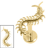 Titanium Internally Threaded Labrets 1.2mm - Titanium Centipede 1.2mm, 8mm / Gold Titanium / Gold Titanium