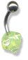 Acrylic Mace Belly Bar 8mm green clear combination