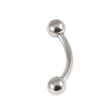 Titanium Curved Bar 1.6mm with 4-4 balls 16mm, Mirror Polish