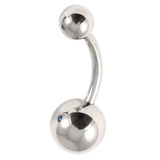 Titanium Belly Bar 1.6mm with 8-5 balls 1.6mm, 16mm, 8mm and 5mm, Mirror Polish