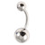 Titanium Belly Bar 1.6mm with 8-5 balls - SKU 73412