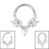 Titanium Burton Hinge Ring 1.2mm, 8mm, Mirror Polish with Crystal Clear