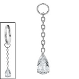 Titanium Charm - Jewelled Droplet Charm - SKU 73474