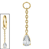 Titanium Charm - Jewelled Droplet Charm - SKU 73475