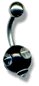Acrylic Mace Belly Bar 8mm black clear combination
