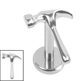 Titanium Internally Threaded Labrets 1.2mm - Titanium Hammer - SKU 73502
