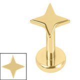Titanium Internally Threaded Labrets 1.2mm - Titanium Aquila Star 1.2mm, 7mm / Gold Titanium / Gold Titanium
