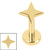 Titanium Internally Threaded Labrets 1.2mm - Titanium Aquila Star 1.2mm, 9mm / Gold Titanium / Gold Titanium - alternative image
