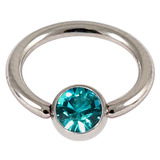 Steel Jewelled BCR 1.2mm 1.2mm, 12mm, Turquoise