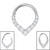 Titanium Jewelled To The Point Hinged Clicker Ring - SKU 73575