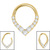 Titanium Jewelled To The Point Hinged Clicker Ring - SKU 73576