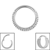 Titanium Stacked Asia Ball Hinged Ring - SKU 73577